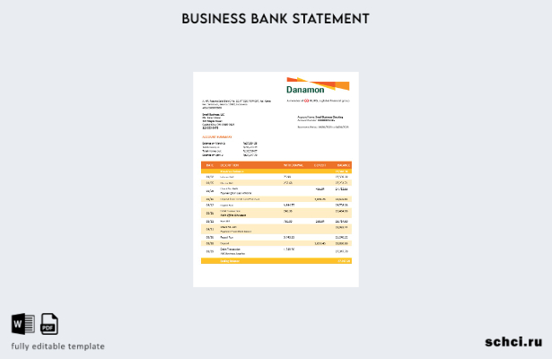 цифровая загрузка выписки по счету предприятия Bank Danamon Шаблон в формате Wor